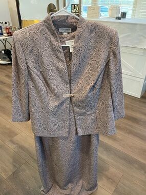 Lavender Paisley Jacket & Skirt Wedding Ensemble